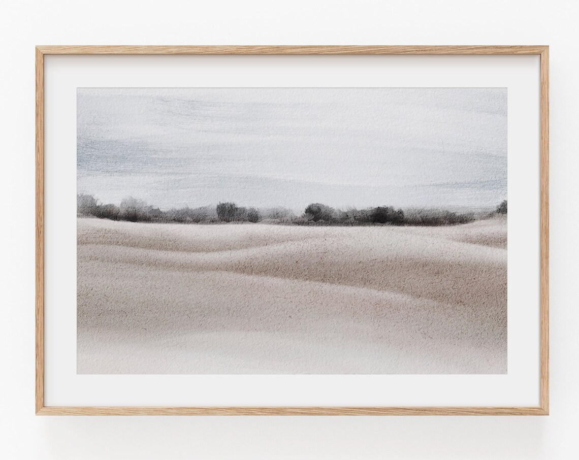 Watercolor Abstract Landscape, Modern Minimalist Art Print