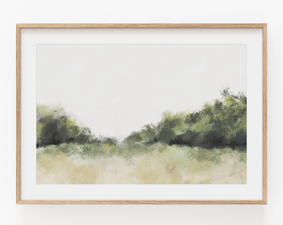 Watercolor Abstract Landscape Print, Minimalist Poster - Image 2