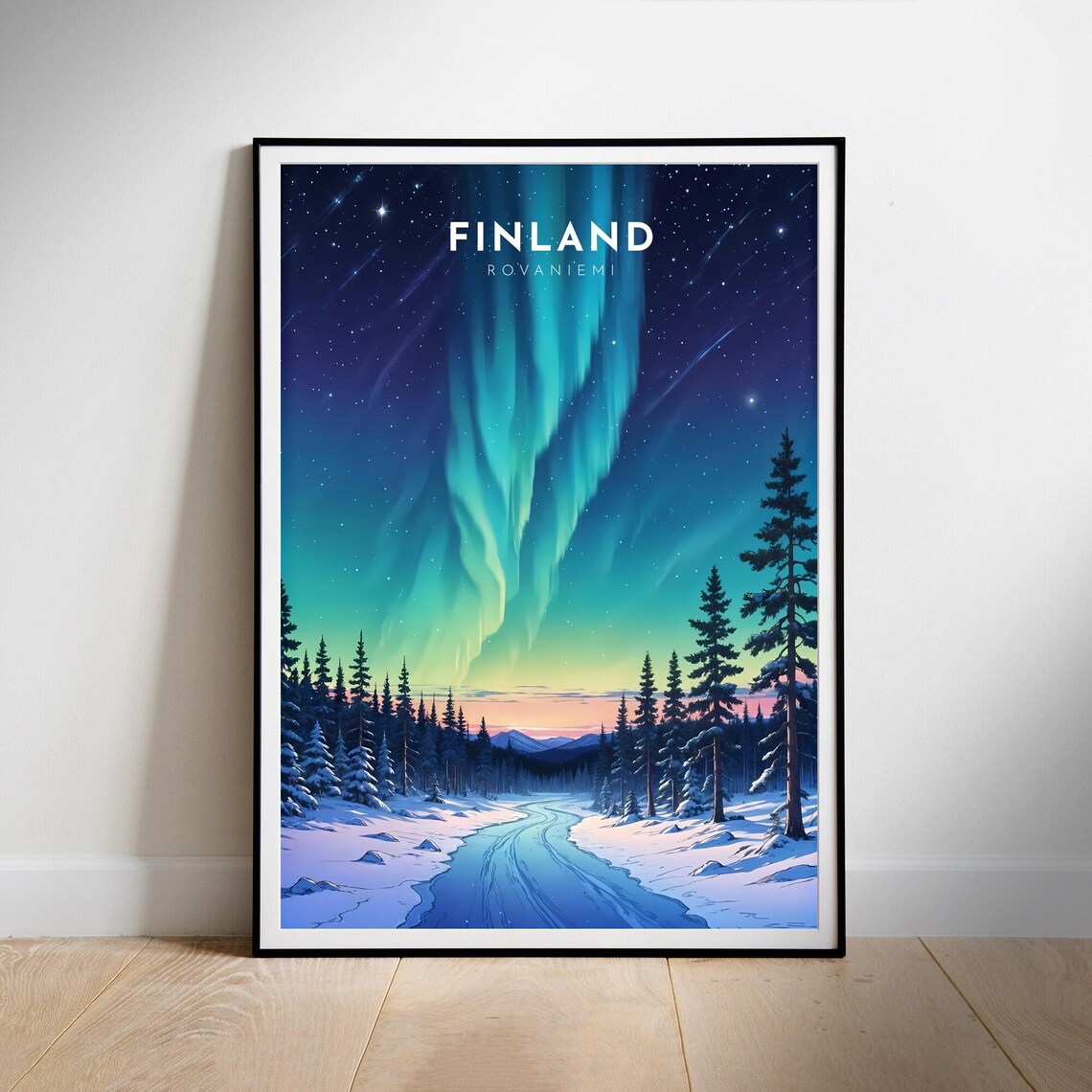 Finland Travel Poster, Rovaniemi Travel Poster - Image 2