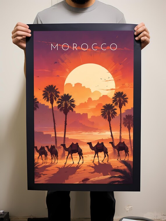 Morocco Travel Poster Wall Art Instant Hanging Decor New Home Gift