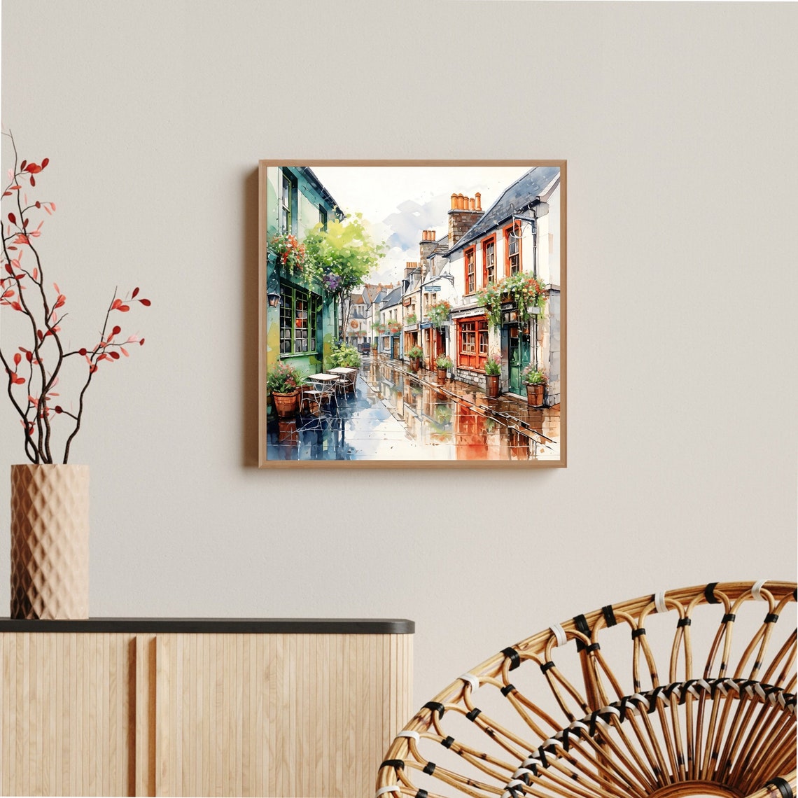 Westport West Of Ireland Westport Co Mayo Irish Painting Ireland Watercolor Art Irish Cityscape Print Quay Street Wall Art - Image 3