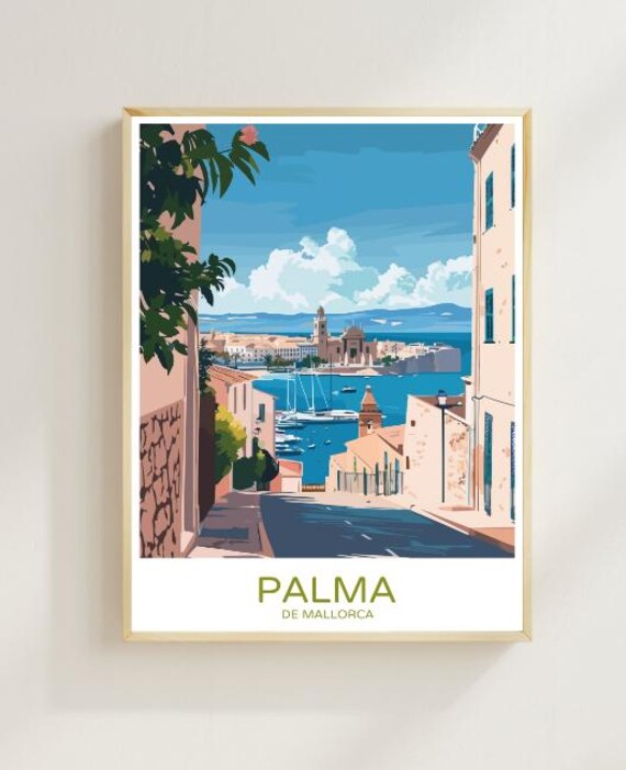 Palma de Mallorca Old Town Street Overlooking the Harbor Poster