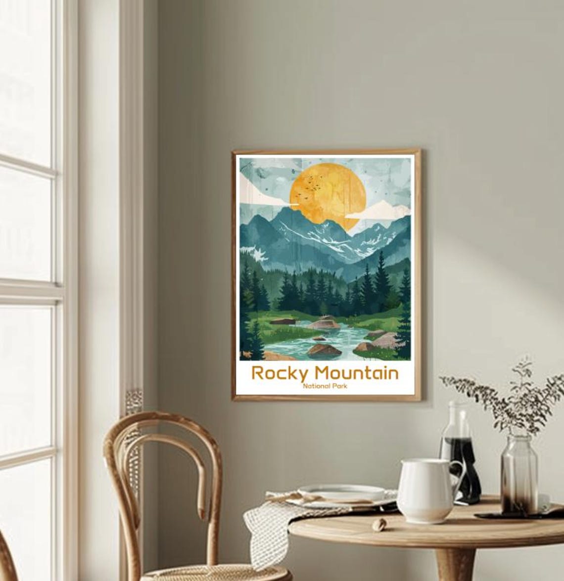 Rocky Mountain National Park Alpine Peaks Stream Travel Poster - Image 2