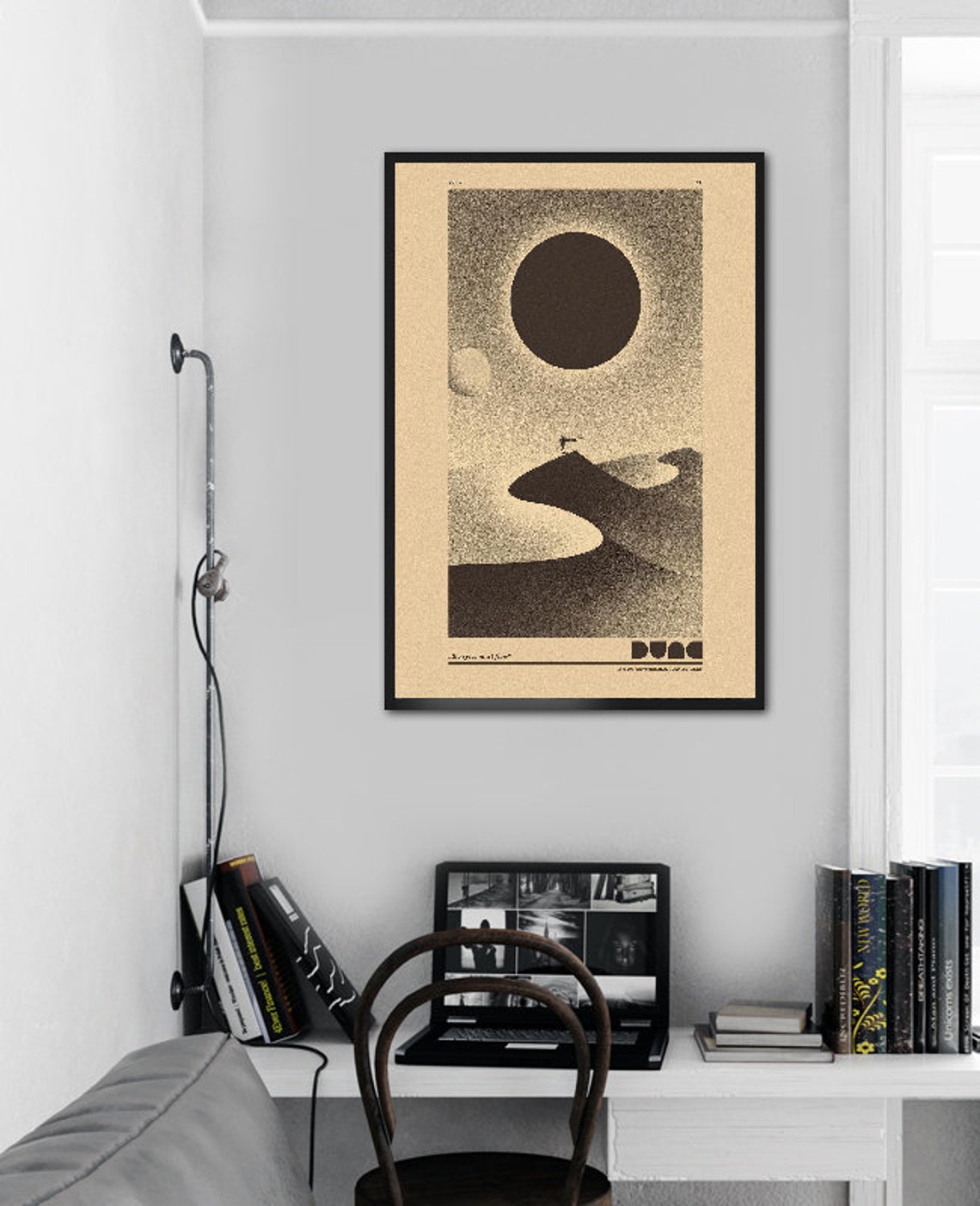 Dune Inspired Desert Twin Moons Sepia Vintage Sci Fi Art Poster - Image 3