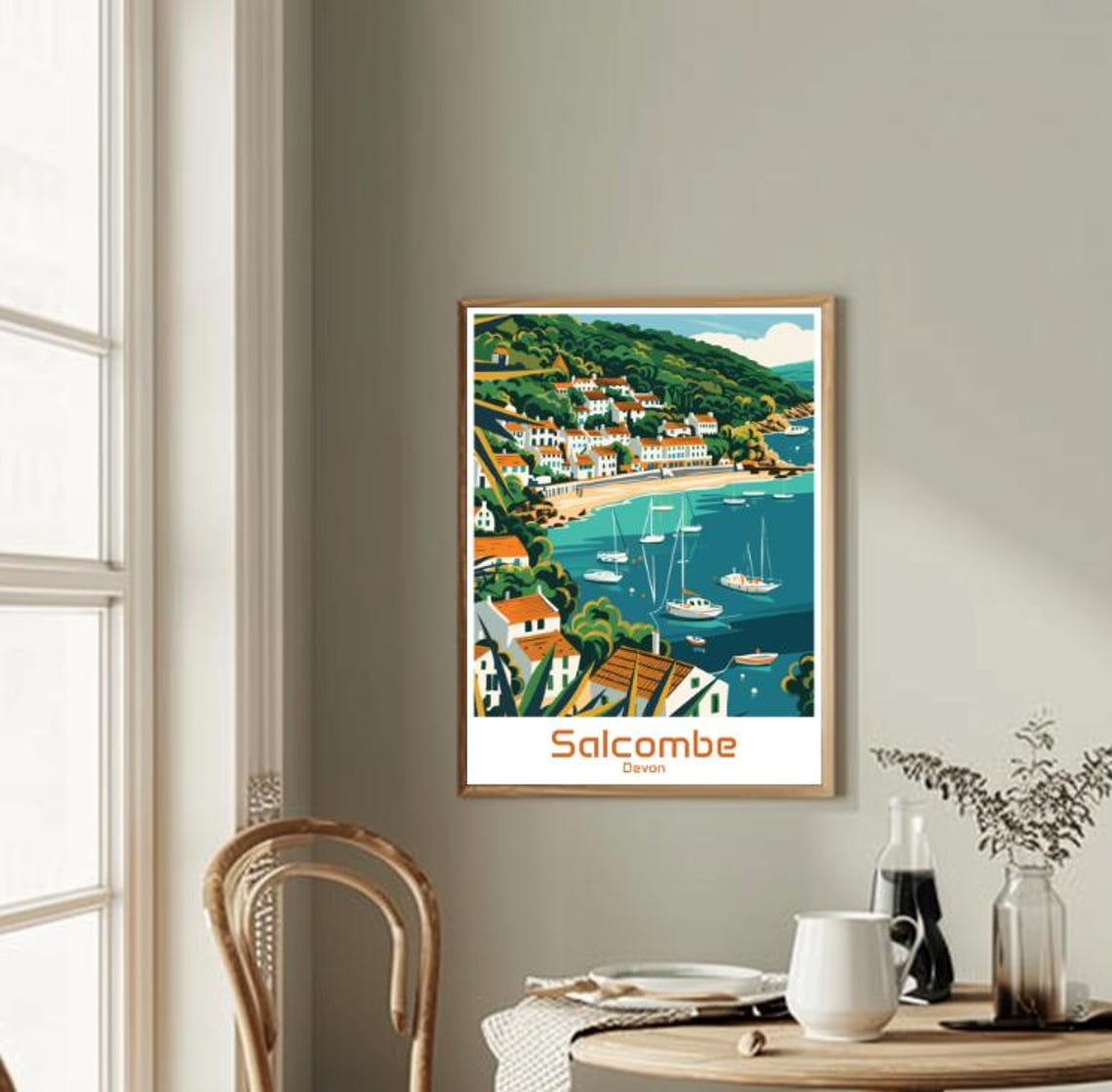 Salcombe Devon English Seaside Harbor Sailing Vintage Travel Poster - Image 2
