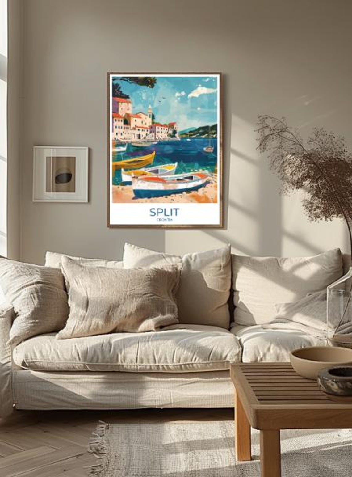 Split Croatia Harbor Boats Old Town Waterfront Vintage Travel Poster - Image 2