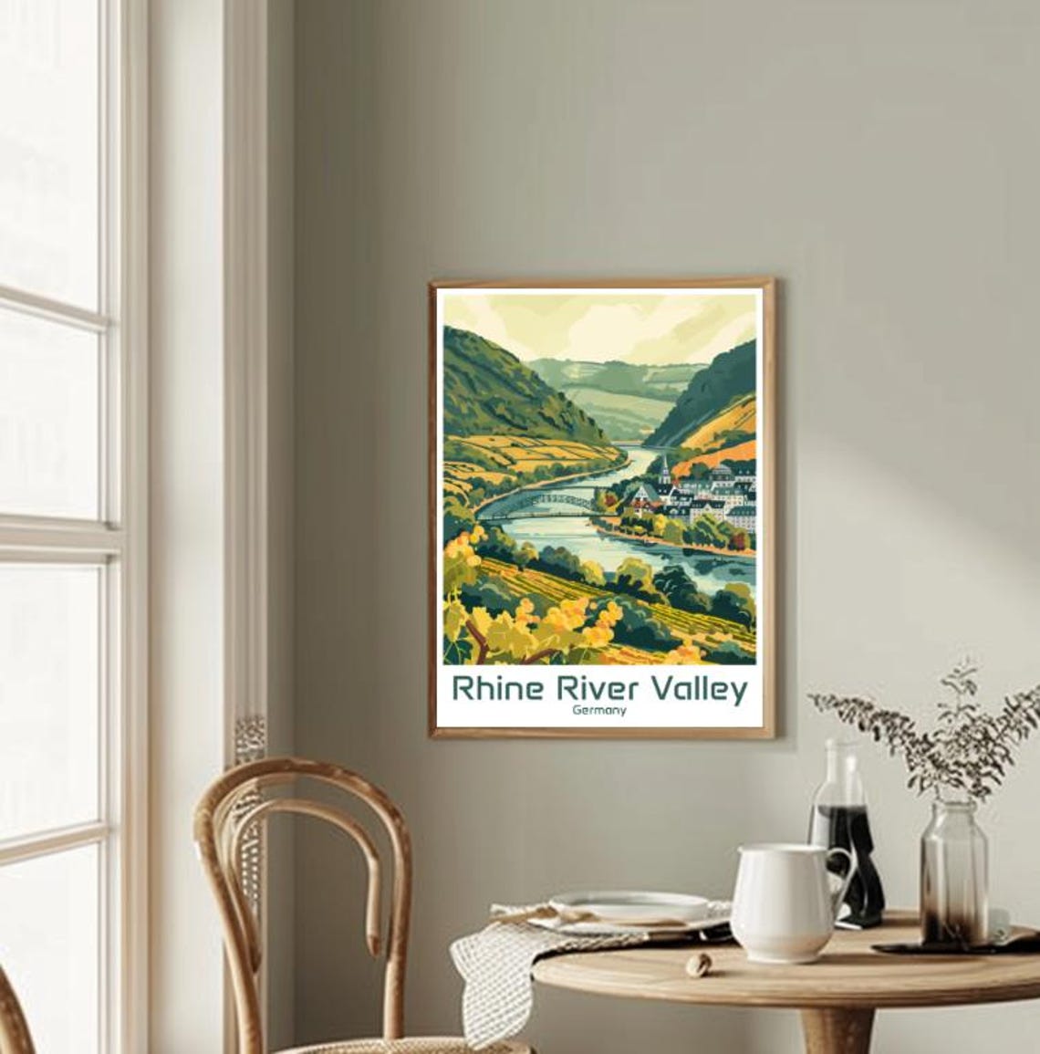 Rhine River Valley Germany Riverside Town Scenic Travel Poster - Image 2