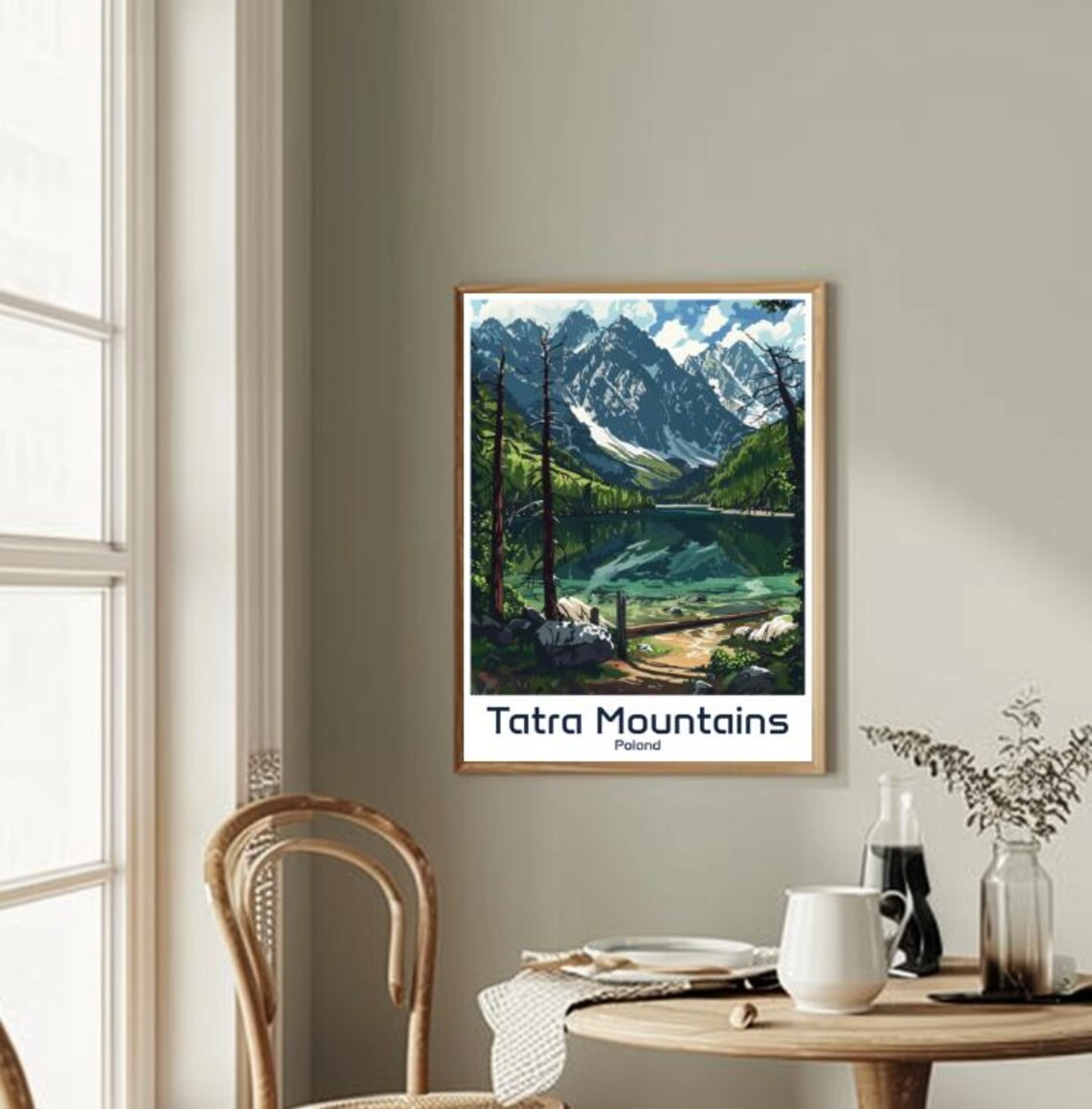 Tatra Mountains Poland Alpine Lake Peaks Illustration Poster - Image 2