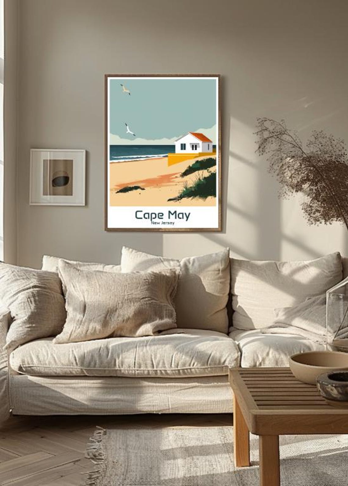 Cape May New Jersey Vintage Travel Beach Cottage Ocean Poster - Image 3