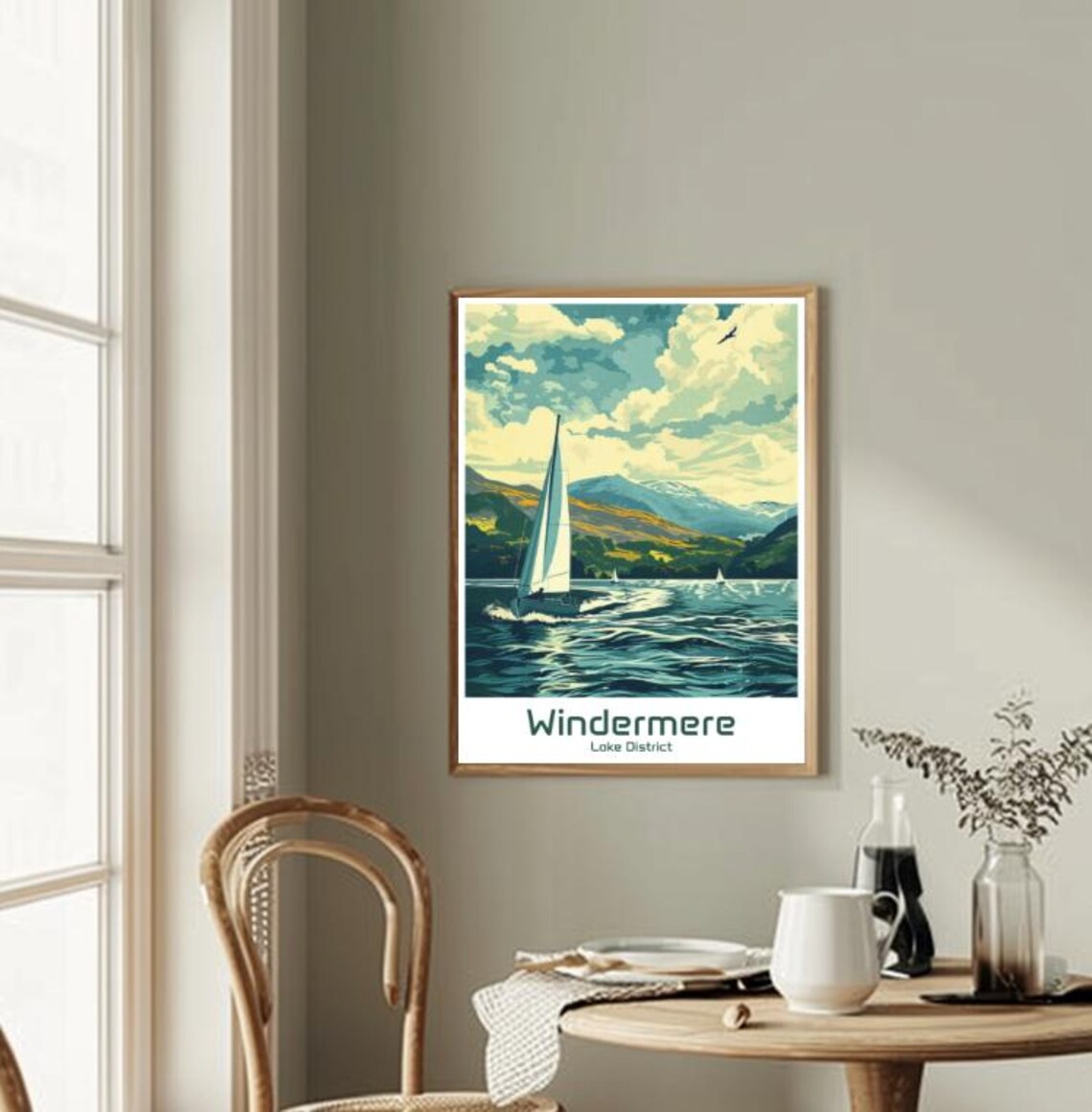 Windermere Lake District England Sailboat Lake Vintage Travel Poster - Image 2