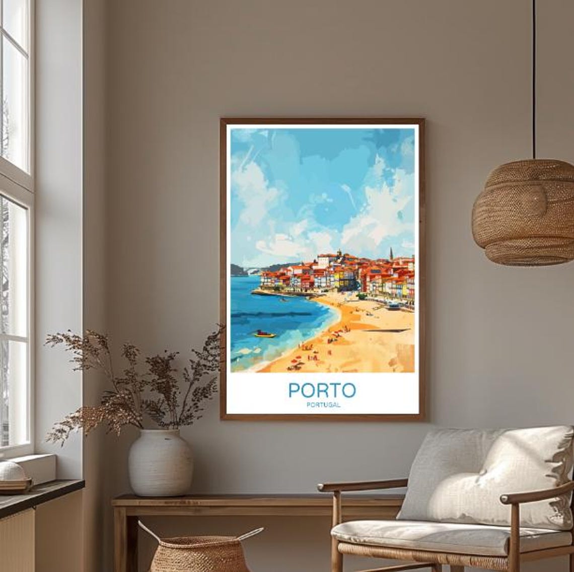 Porto Portugal Travel Posterhistoric City Views Porto Riverside Wall Art Portuguese Landscape Print Portugal Travel Decor Home Artwork - Image 3