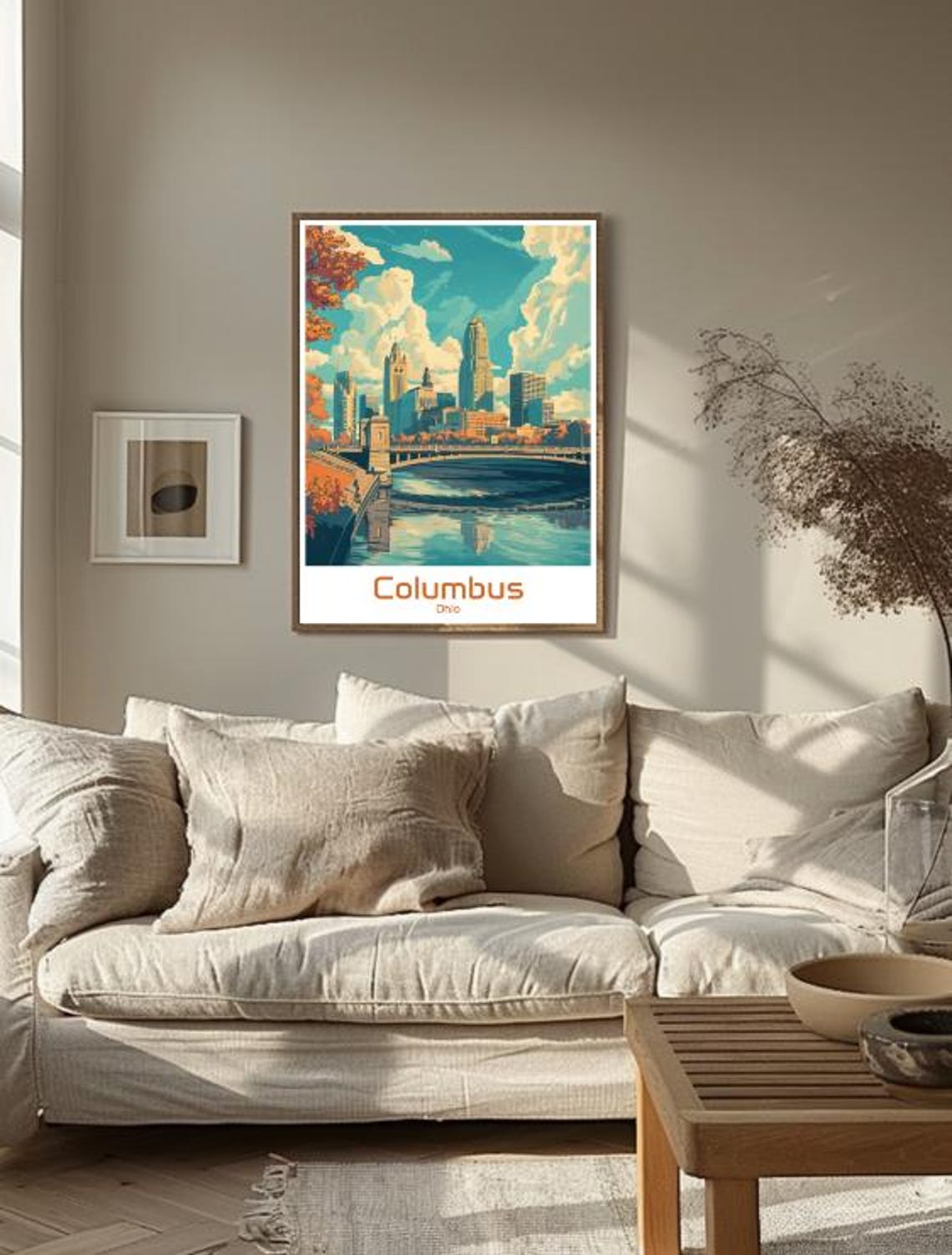 Columbus Ohio Riverfront Skyline Reflection Midwest City Poster - Image 3