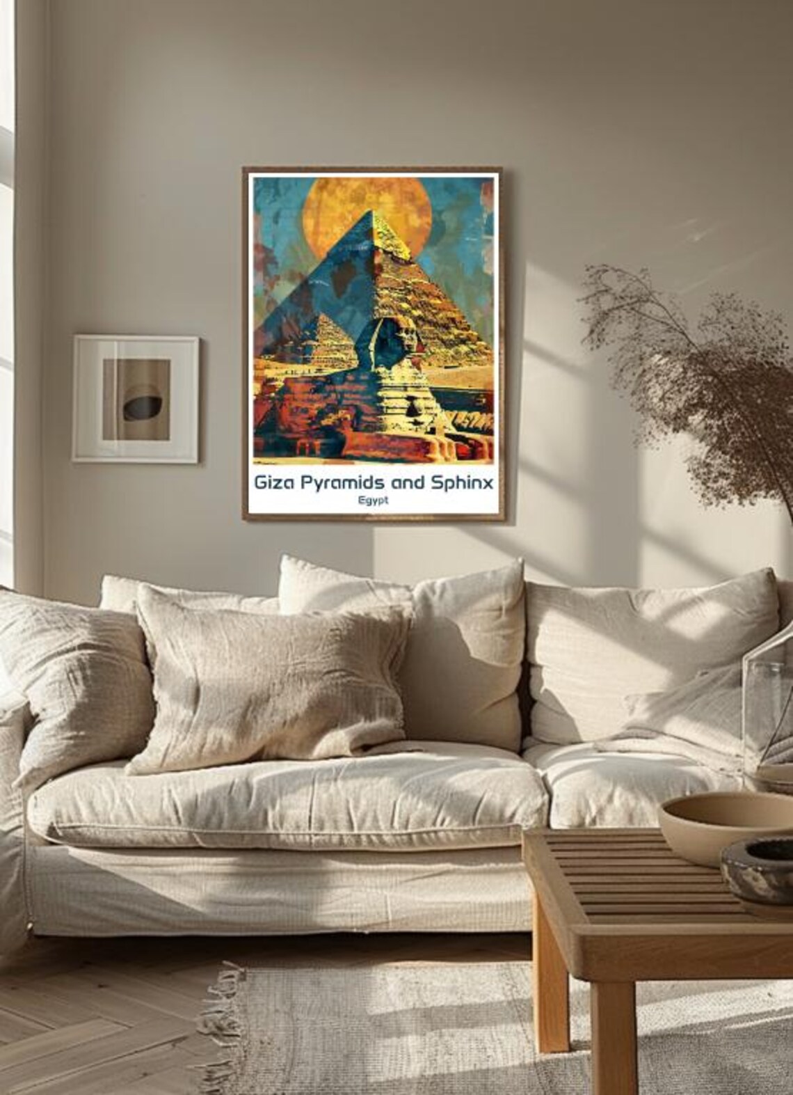 Giza Pyramids Travel Poster Sphinx And Ancient Egypt Wall Art Desert Landmark Print - Image 3