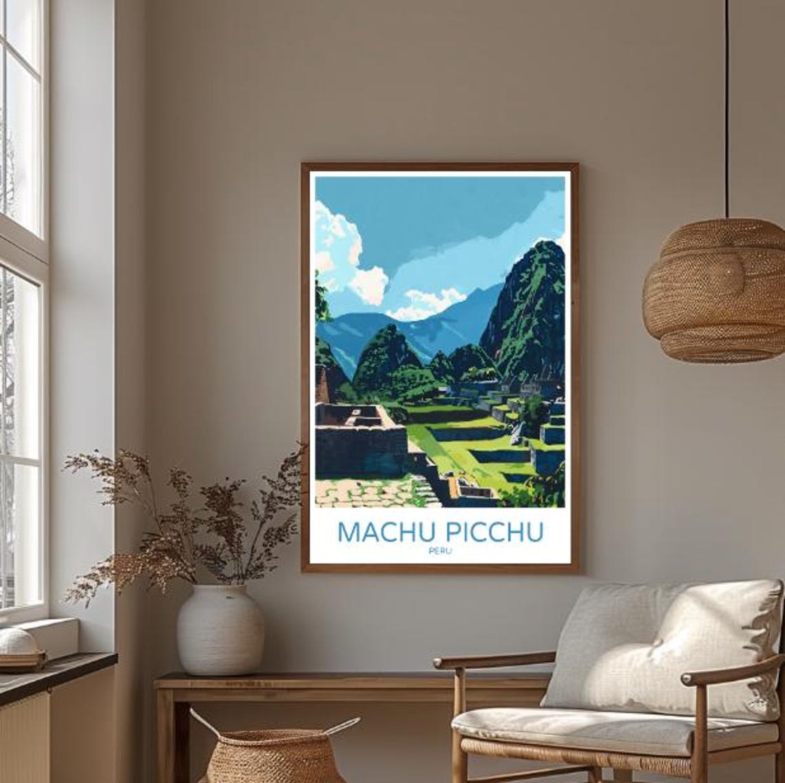 Machu Picchu Peru Travel Poster Inca Ruins Andes Mountains Art - Image 3