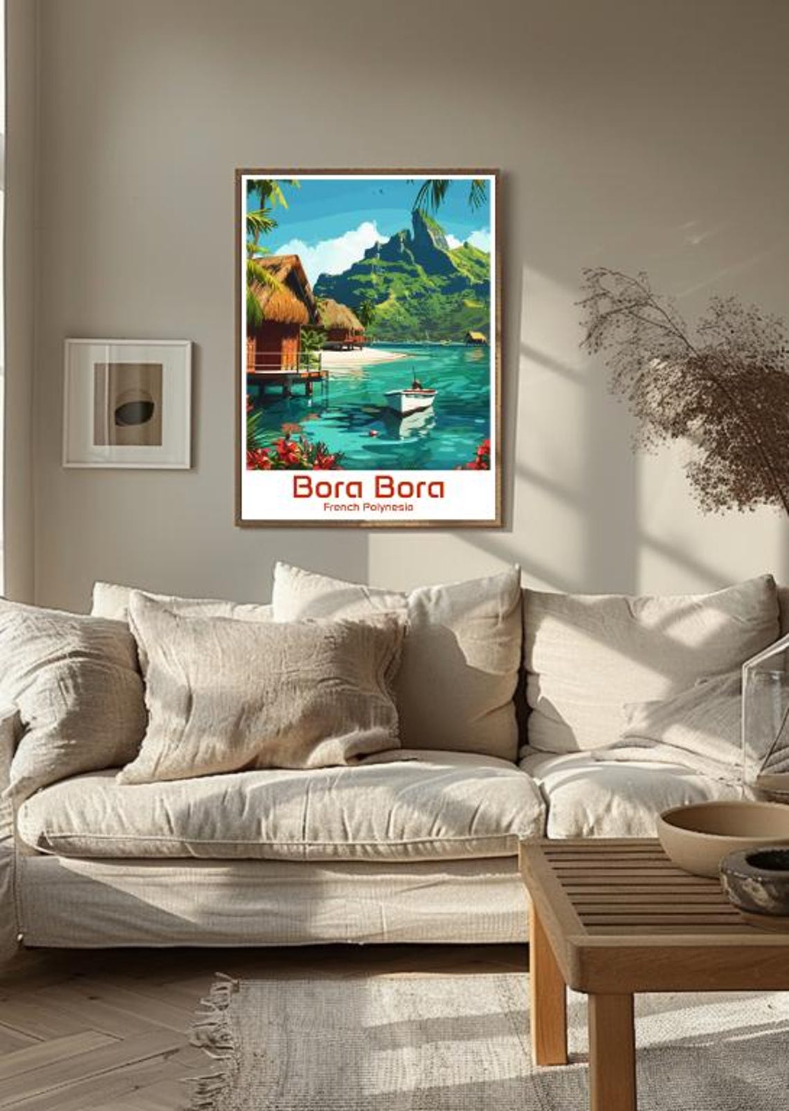 Bora Bora French Polynesia Overwater Bungalows Lagoon Poster - Image 3
