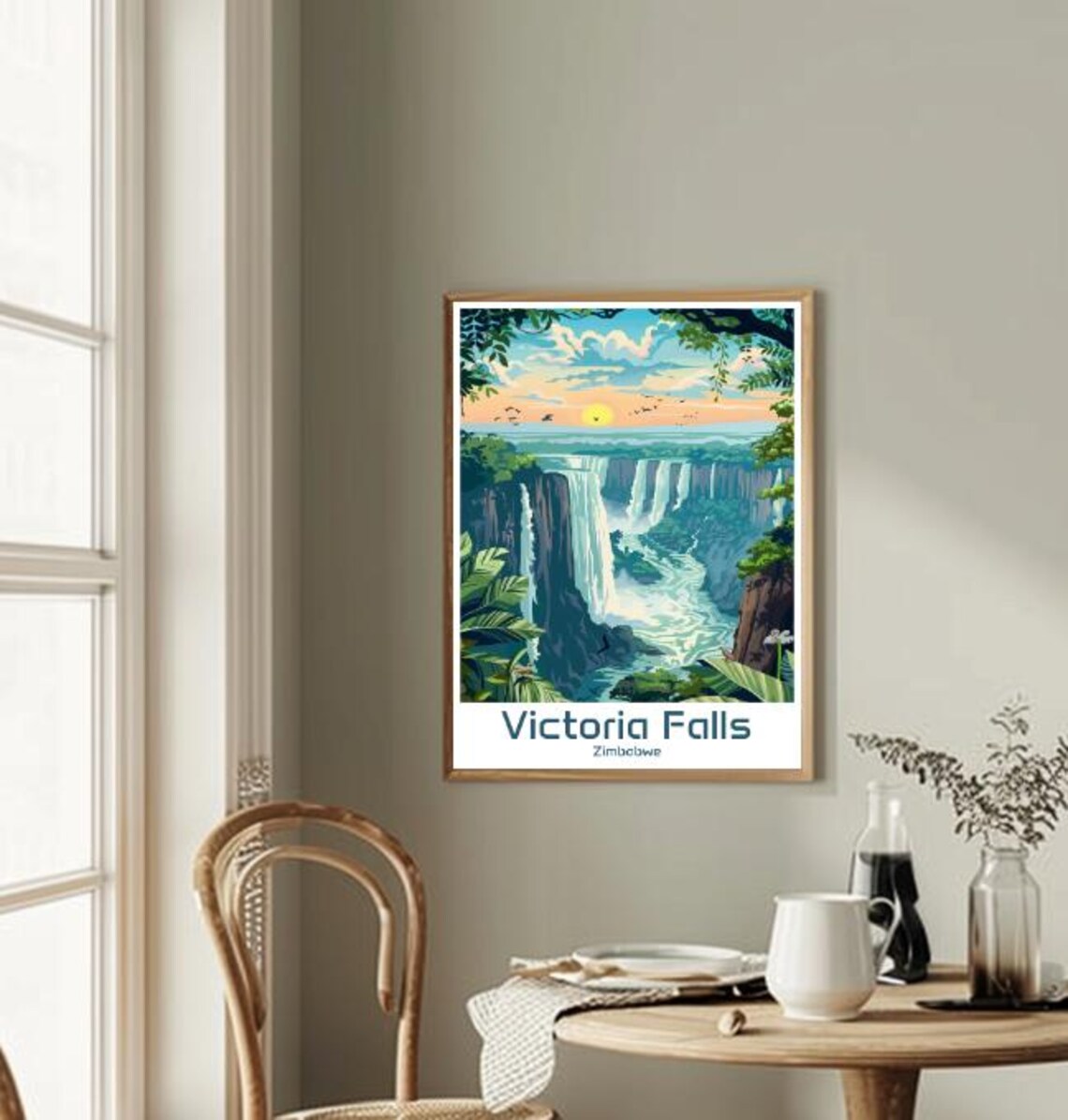 Victoria Falls Zimbabwe Travel Poster Waterfall Landscape Wall Art Nature Print - Image 2