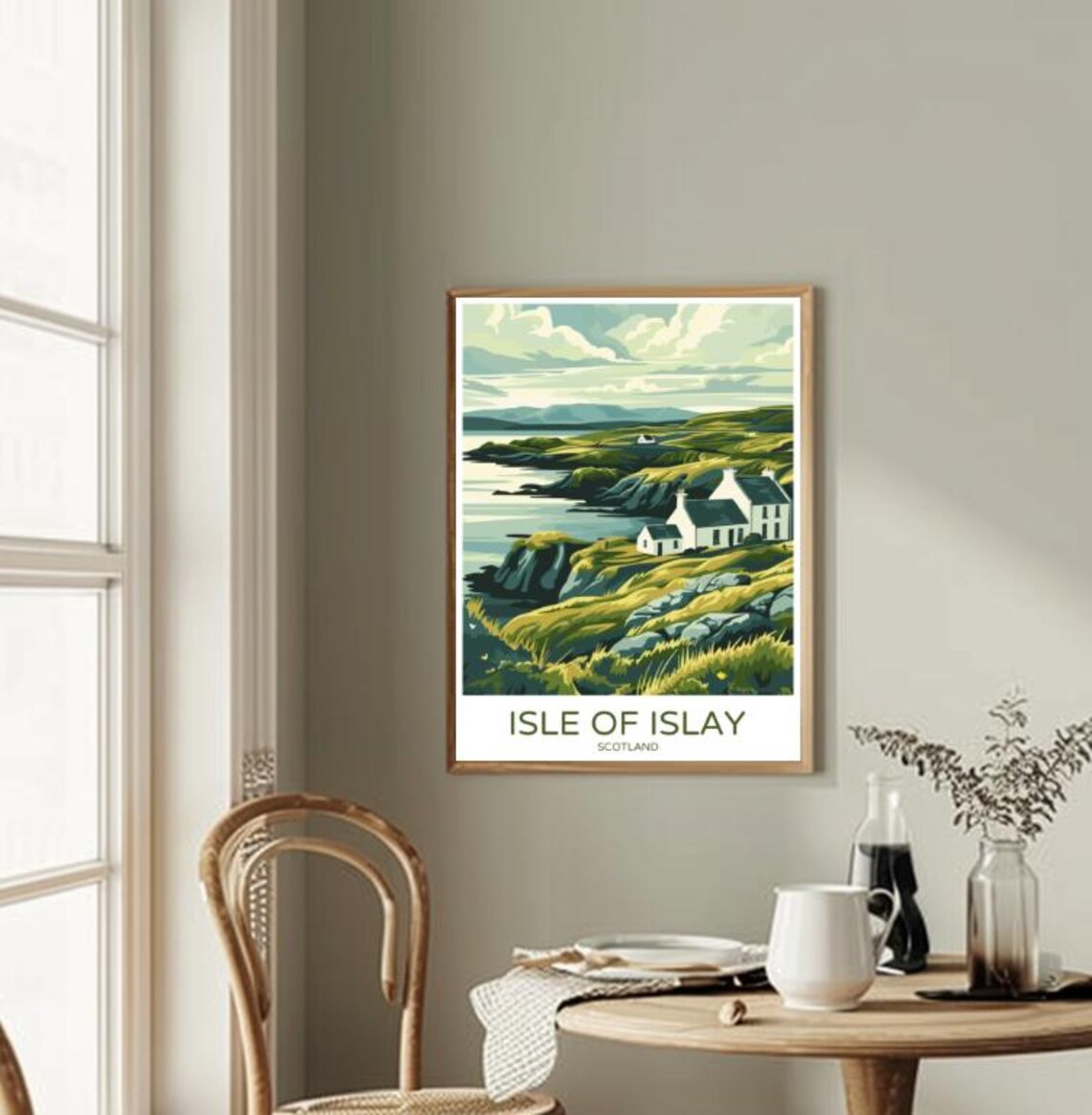 Isle Of Islay Scotland Rugged Coast Cottages Vintage Travel Poster - Image 2