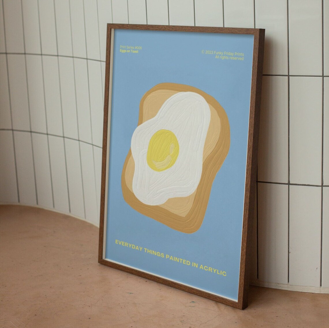 Eggs And Toast Wall Print Breakfast Lover Gift Retro Kitchen Decor Funny Acrylic Painting Prints Large Art - Image 2