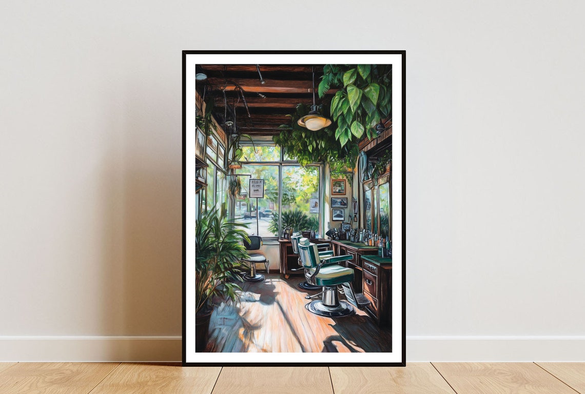 Retro Barber Shop Poster Living Room Print Barber Wall Art Hairdresser Print Retro Poster Hair Wall Art Vintage Wall Art Boho Art