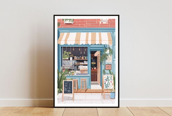 Coffee Shop Poster Coffee Print Coffee Wall Art Restaurant Art Poster Cafe Shop Print Cafe Coffee Poster Retro Cafe Print Pastel Art