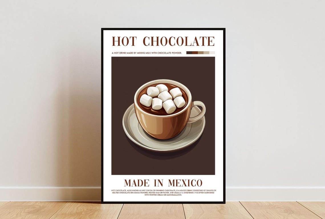 Cozy Hot Chocolate With Marshmallows Made In Mexico Drink Poster