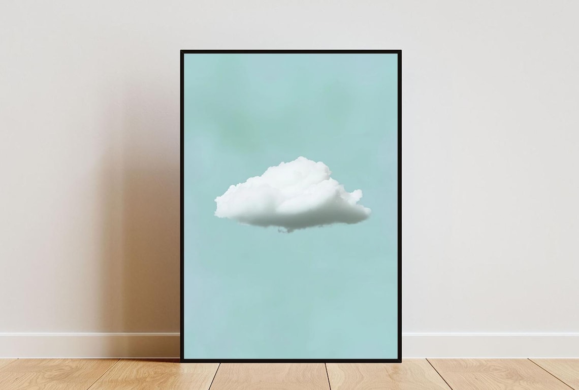 Sky Blue Cloud Minimalist Art Print