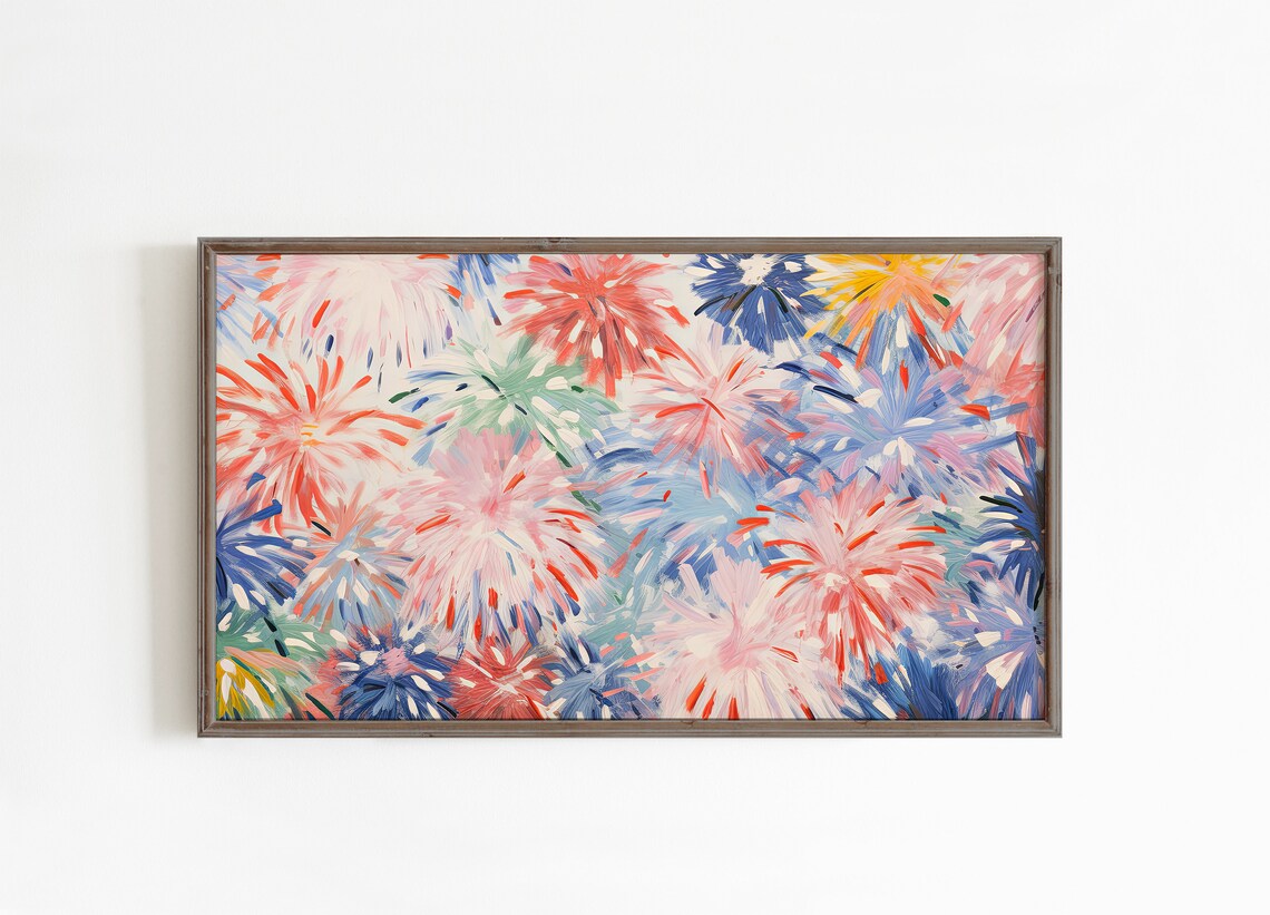 Fireworks Coastal Summer Art Print - Image 2