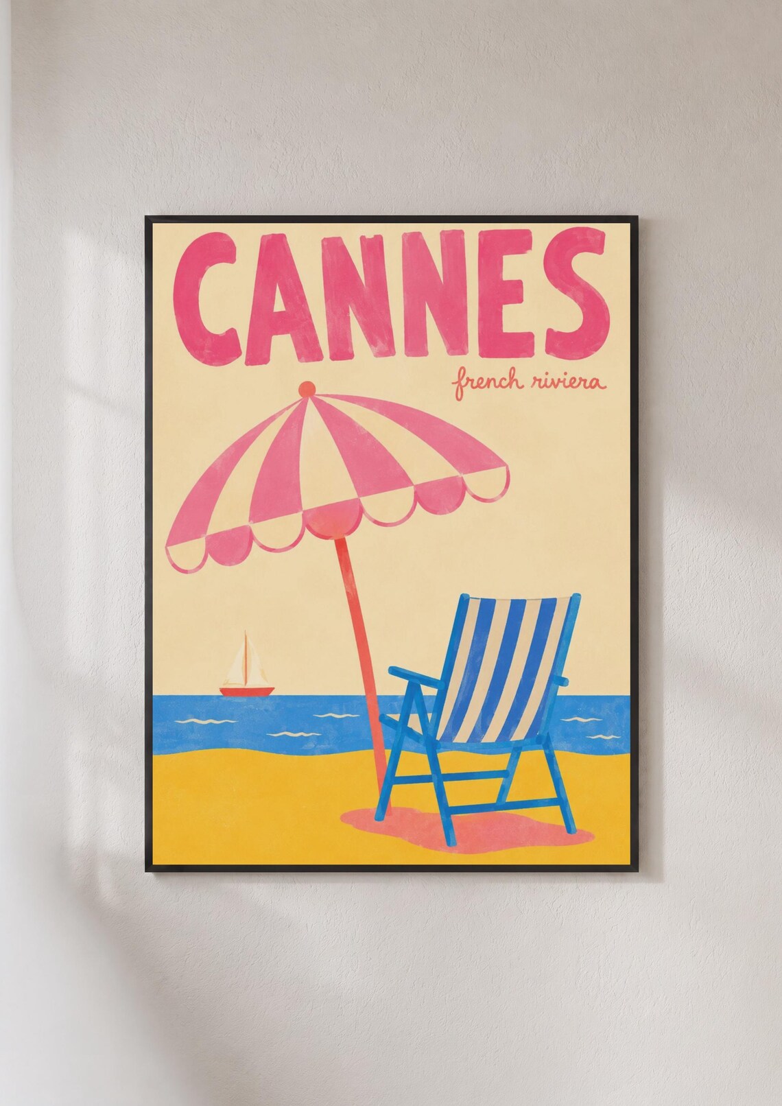 Cannes French Riviera Retro Travel Poster