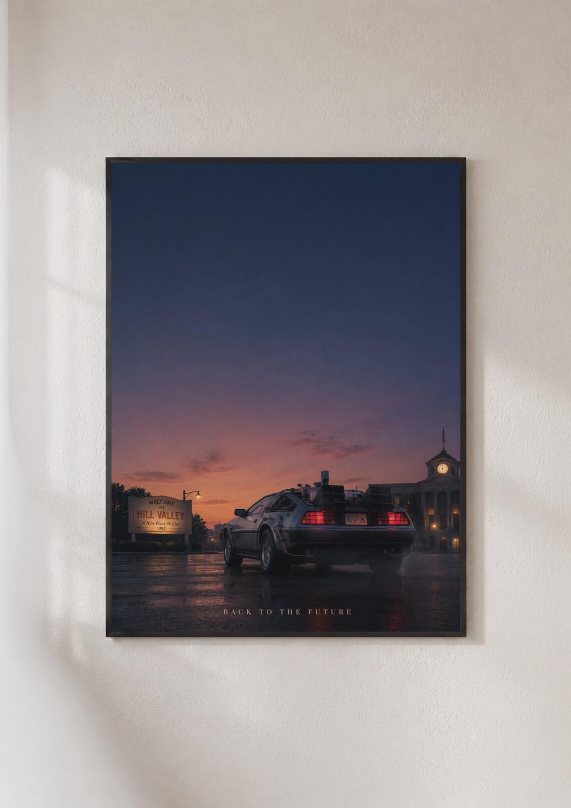 Back To The Future DeLorean, Hill Valley 1985 Poster Print