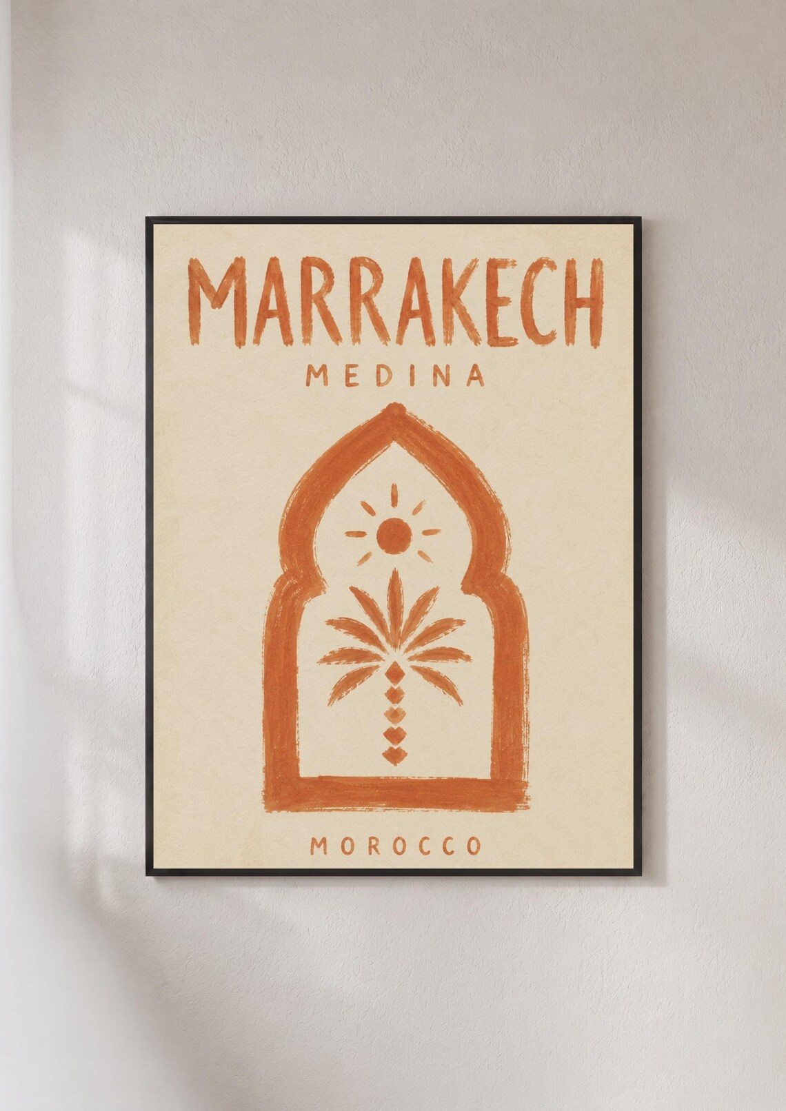 Marrakech Medina Morocco Travel Poster, Moroccan Arch