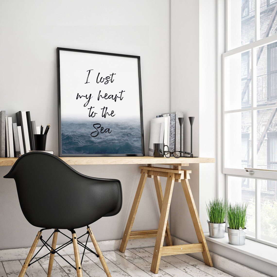 I Lost My Heart To The Sea Beach Quote Art Print - Image 3