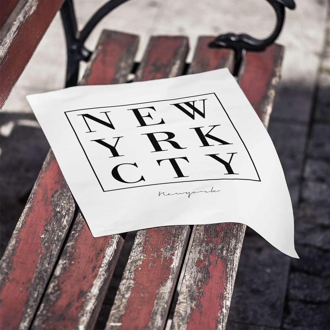 New York City Bold Serif Typography City Wall Sign Art Poster - Image 2