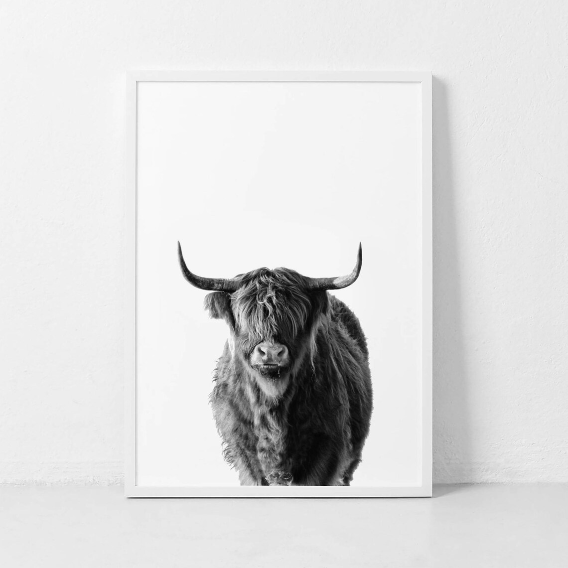 Highland Cow Farm Animal Portrait Art Print