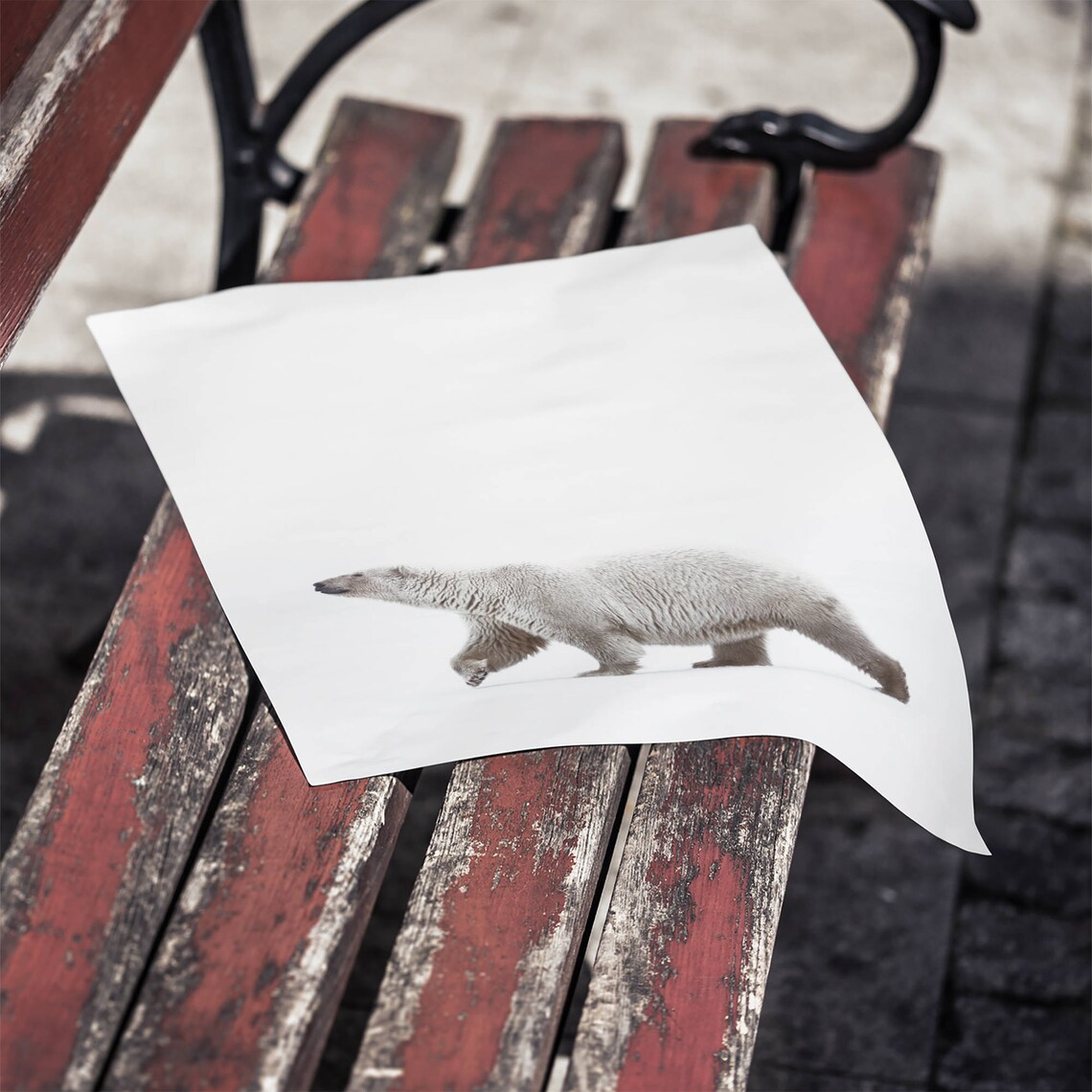 Polar Bear Abstract Minimalist Art Print - Image 2