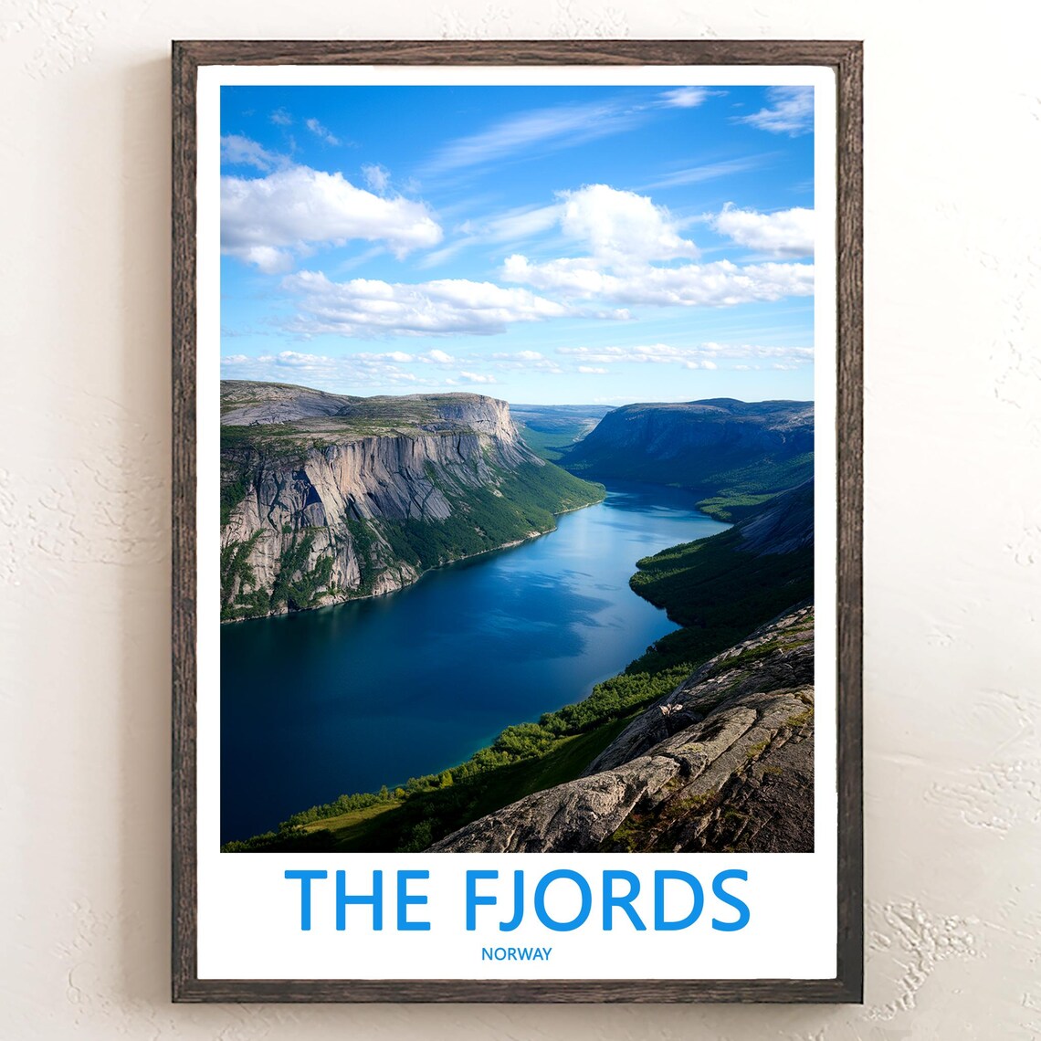 The Fjords Norway Sunlit Granite Plateau Cliff Aerial Photo Poster