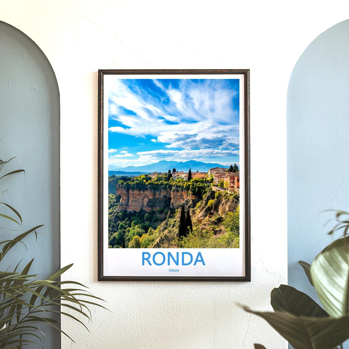 Ronda El Tajo Gorge Panorama with Mountains Spain Travel Poster - Image 3