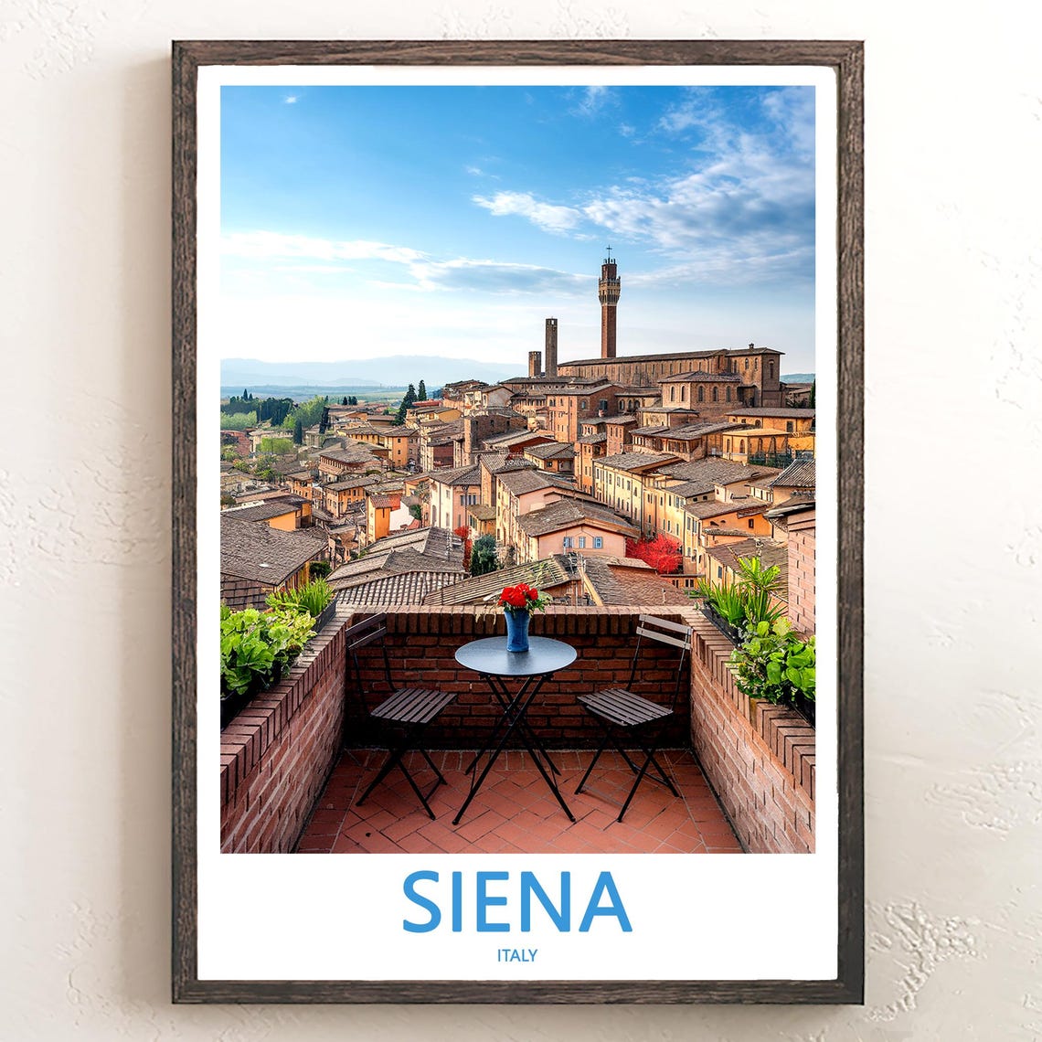 Siena Italy Rooftop Terrace View Over Historic Old Town Poster