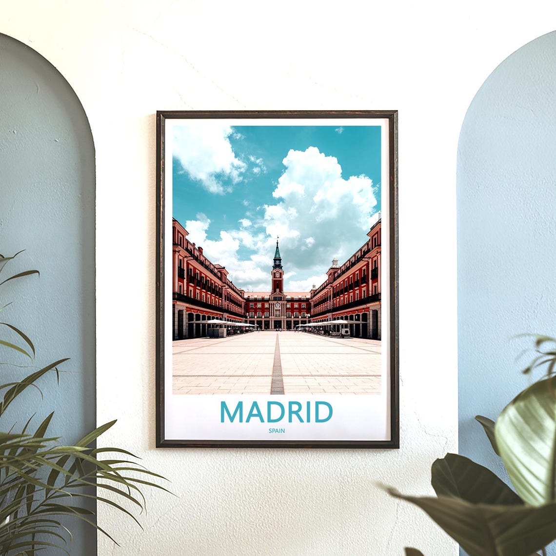 Madrid Plaza Mayor Symmetric Arcade Courtyard View Art Poster - Image 3