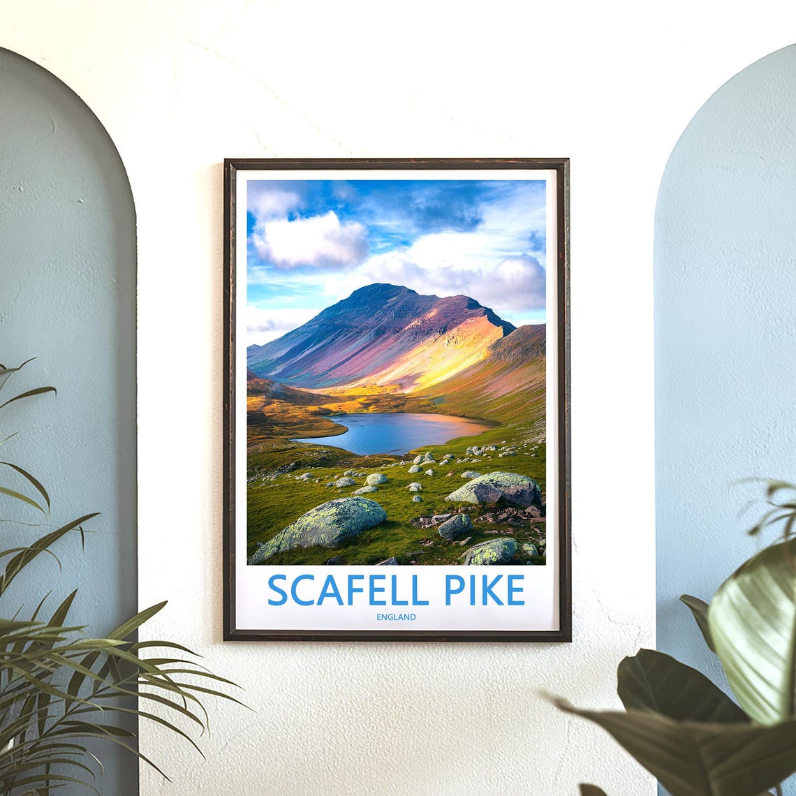 Scafell Pike England Golden Sunset Over Mountain Tarn Poster - Image 3