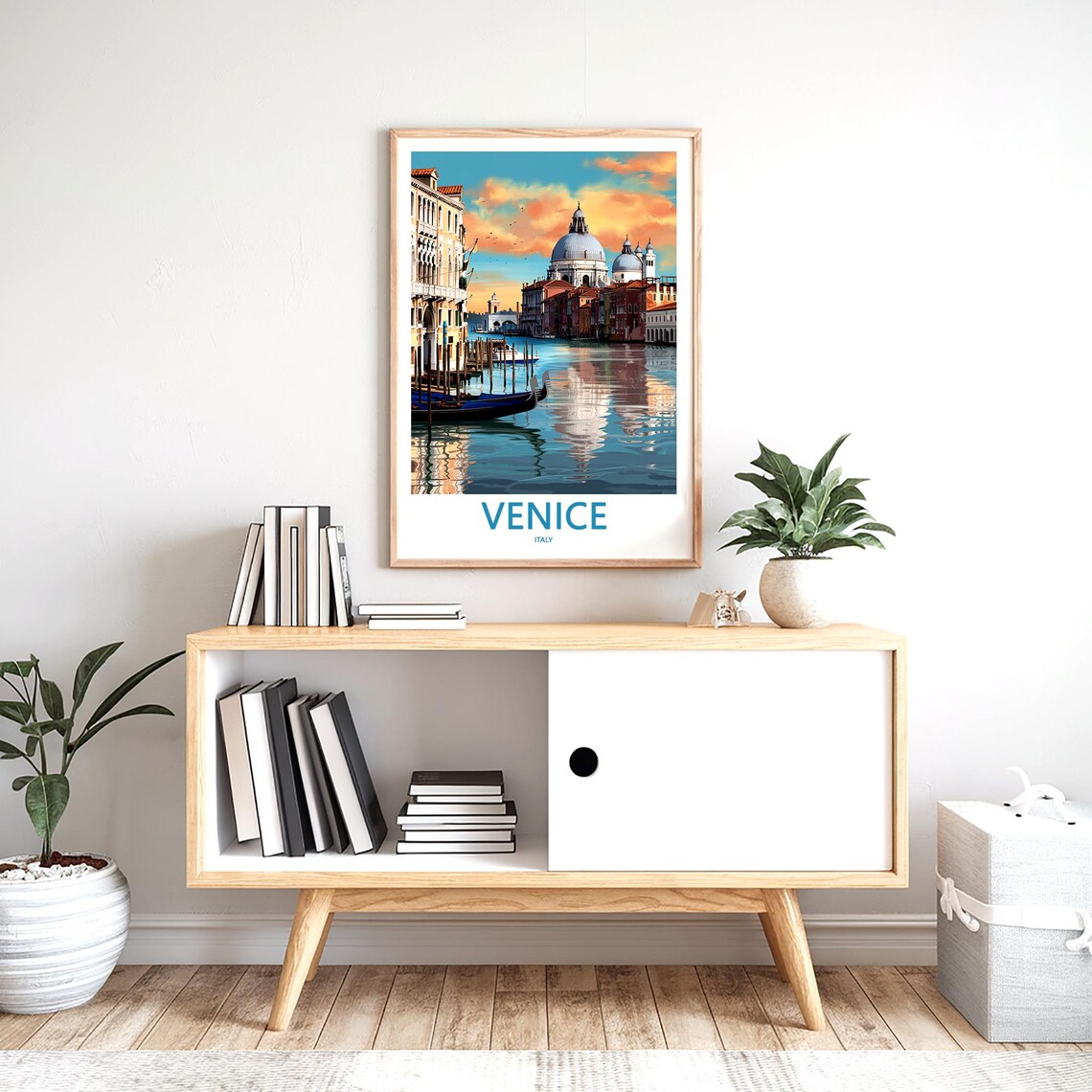Venice Italy Sunset Salute Domes Over Grand Canal Glow Poster - Image 2