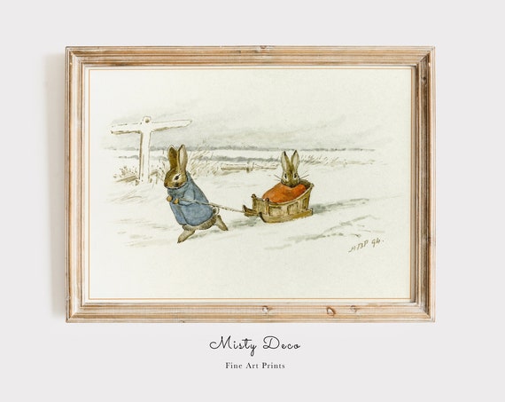 Vintage Rabbits Beatrix Potter Kids Storybook Poster