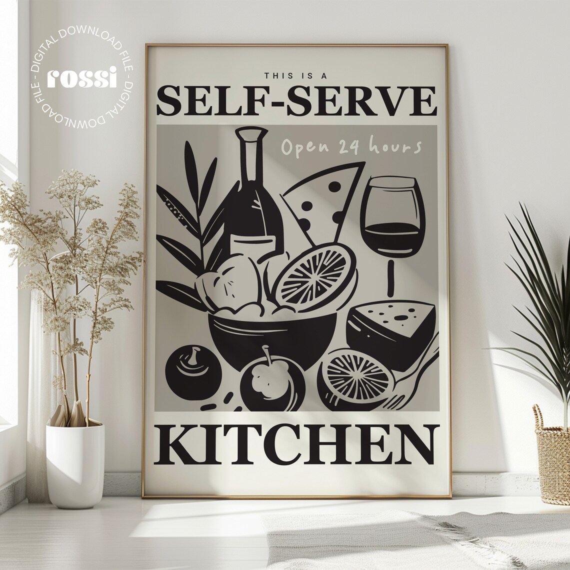 Self Serve Kitchen Print Funny Kitchen Wall Art Funny Kitchen Poster Kitchen Design Funny Kitchen Art Trendy Kitchen Print - Image 3