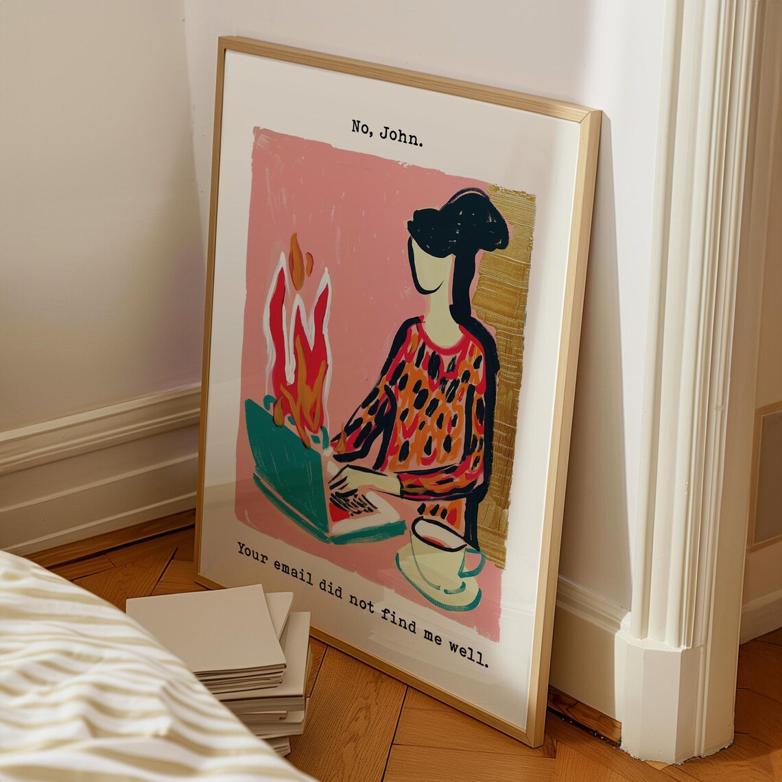 Funny Office Print Remote Work Art Maximalist Art Print Home Office Decor Funny Work Print Remote Work Decor Office Humor Print - Image 2