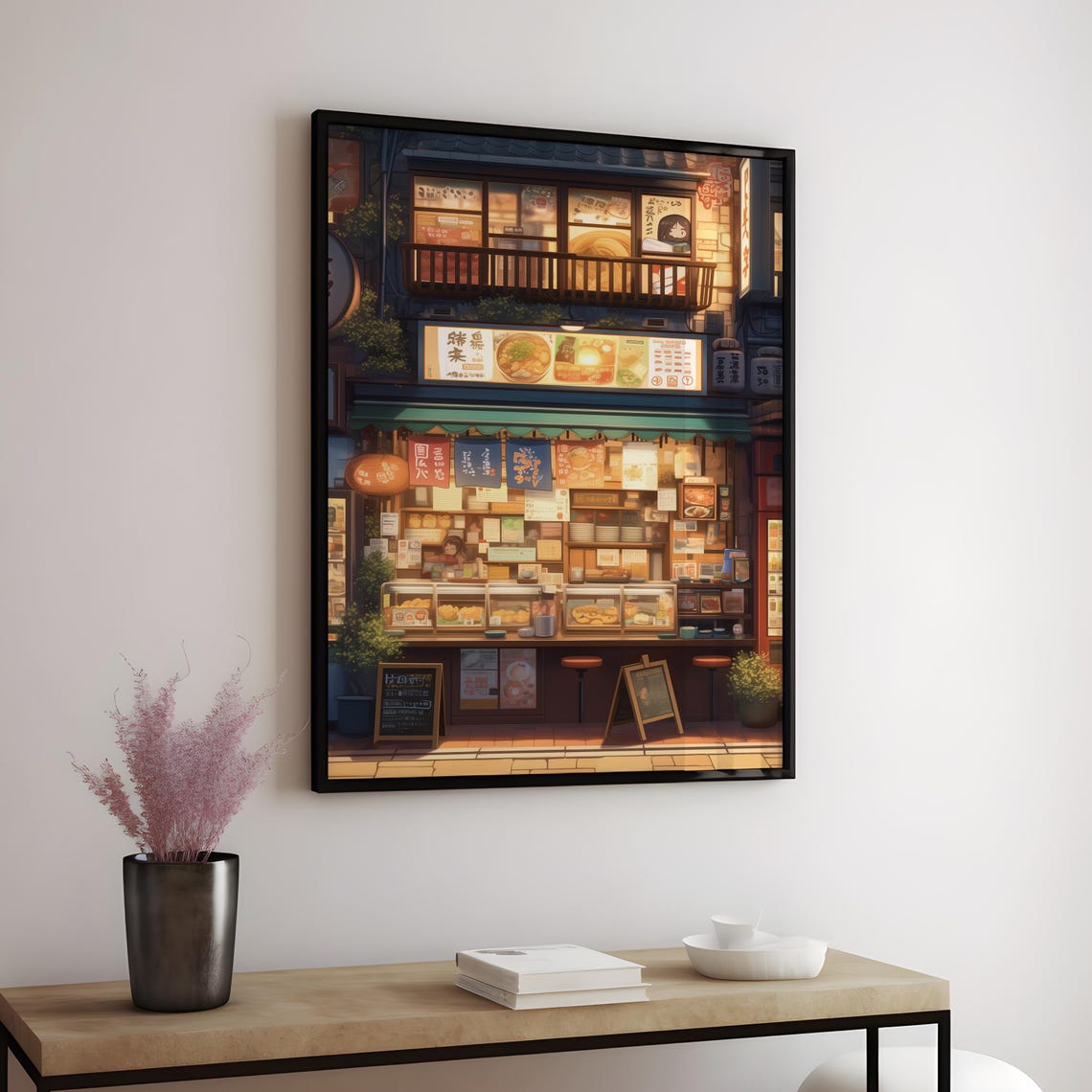 Japanese Street Food Poster Urban Landscape Art Print Cozy Night Scene Wall Decor Foodie Gift Kitchen Art Cultural Home Decor - Image 3