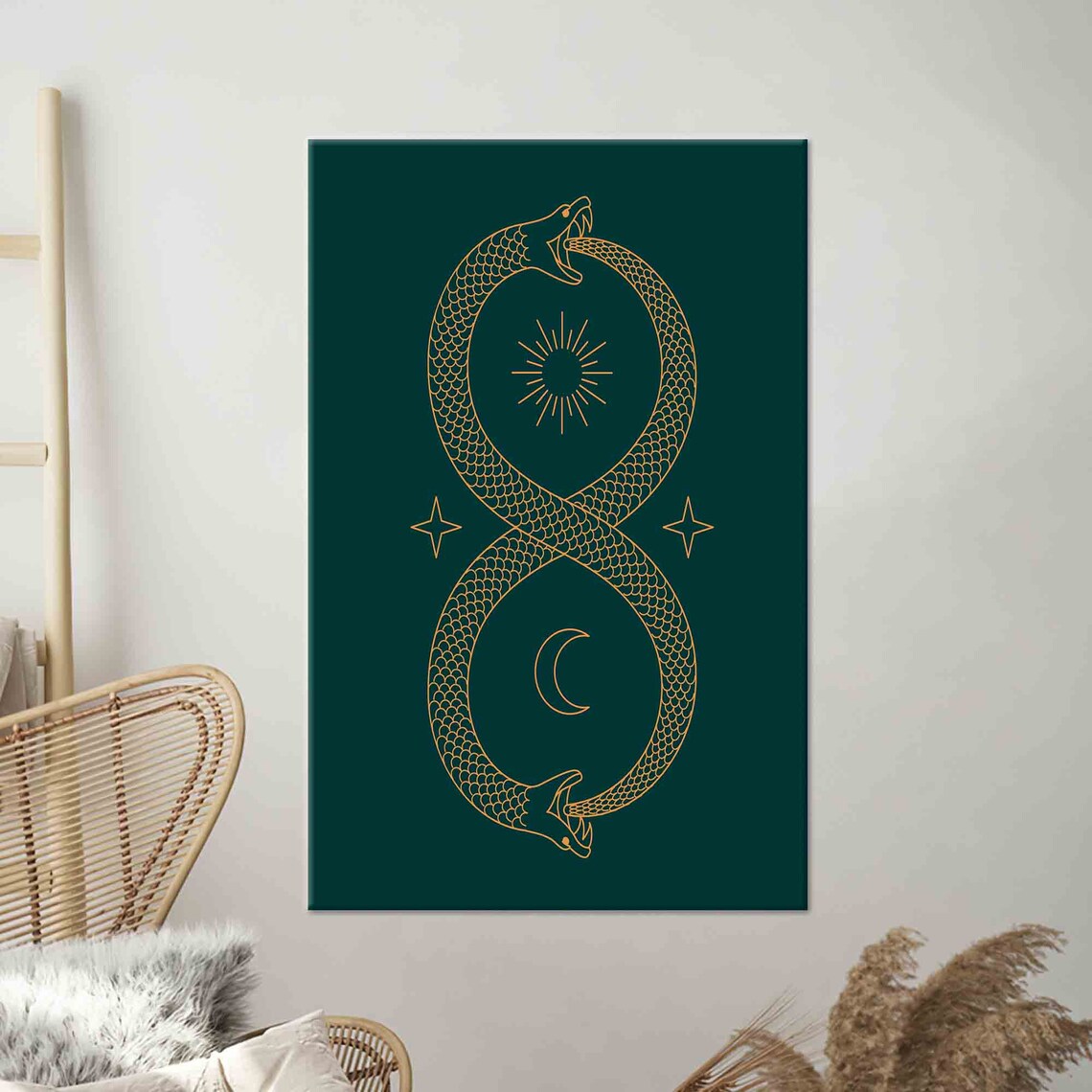 Ouroboros Modern Wall Art Print, Infinity Symbol