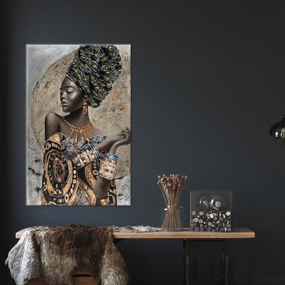 African Woman Poster Ethnic Art Personalized Baby Gift Room Decor Luxury Wall Table Fashion Glass Custom For Art