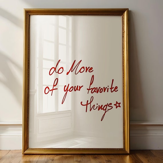 Your Favorite Things Art Minimalist Prints Love Poster Love Print Red Typography Scripture Wall Art