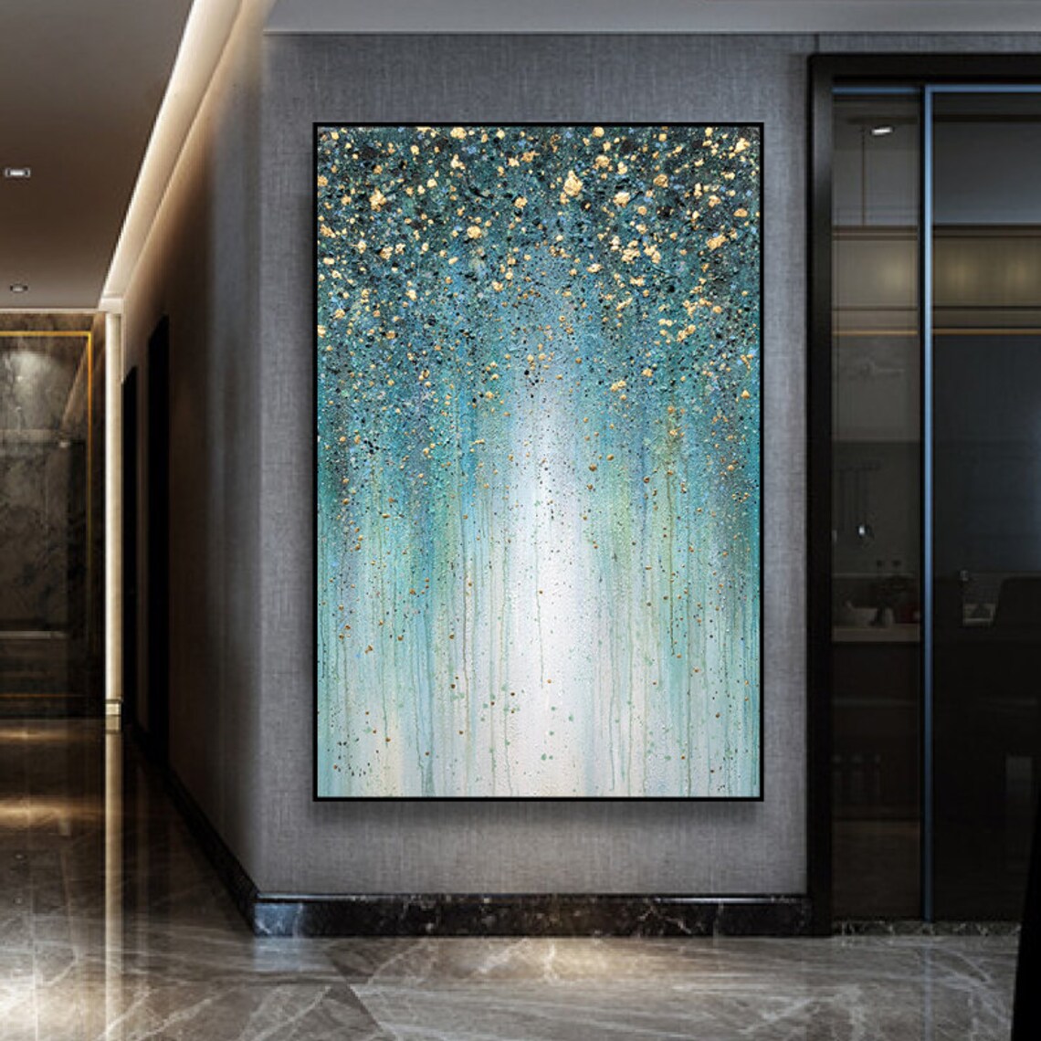 Large Abstract Art, Emerald Green Art Print