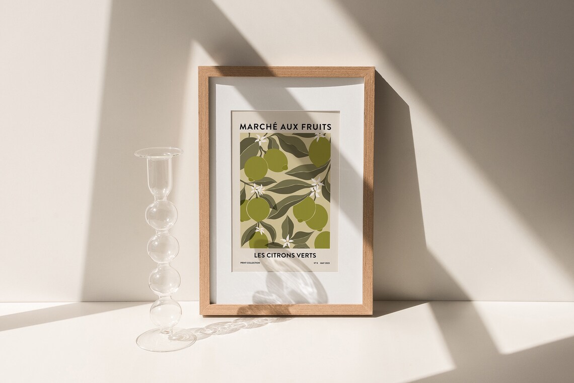 Limes Fruit Market Abstract Botanical Poster - Image 2