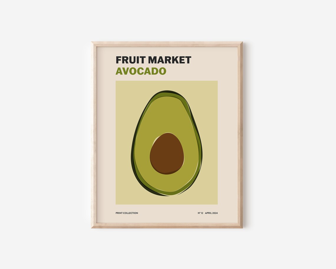 Avocado Fruit Market Abstract Art Poster - Image 2